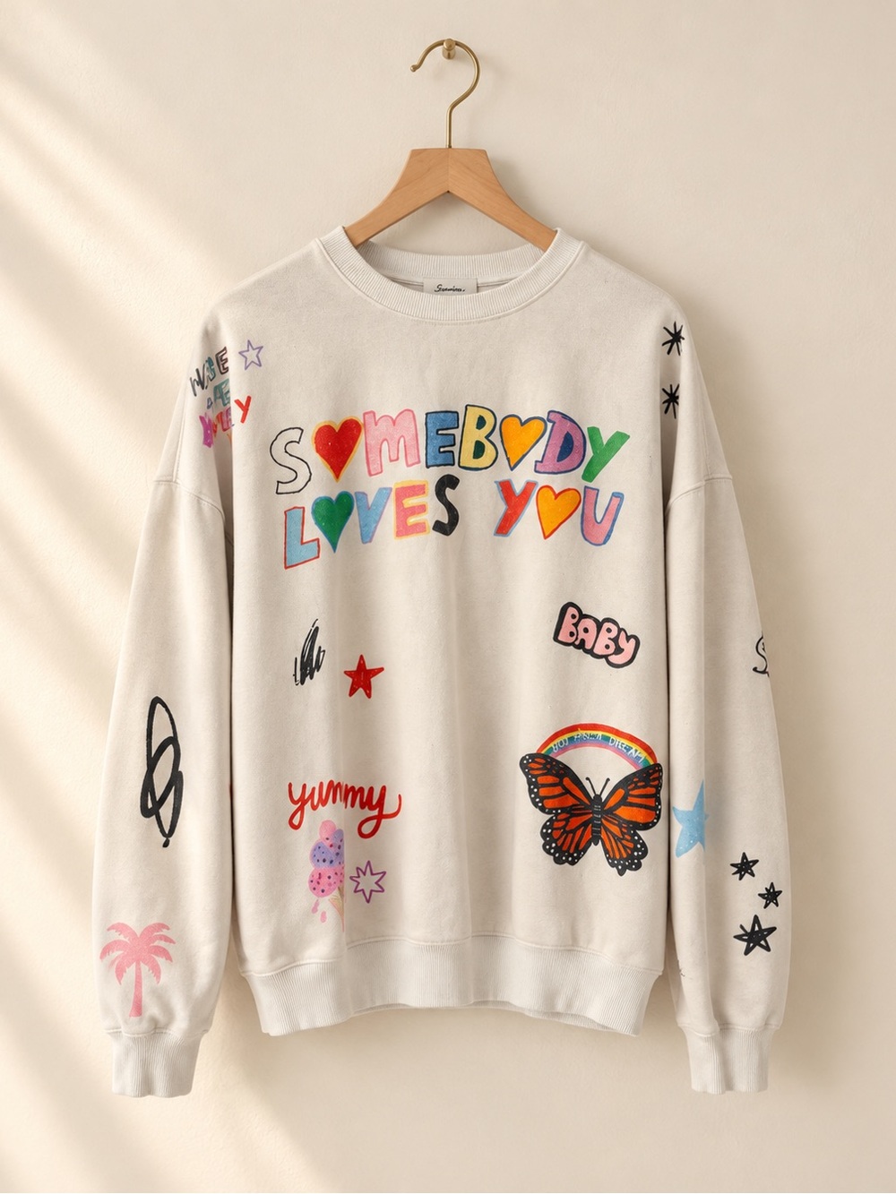 Mayfair x I Scream Colour Somebody Loves You Graphic Sweatshirt- One Size